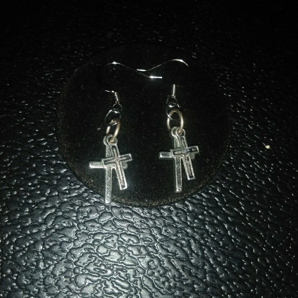 Stainless Steel Cross Earrings